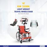 KM-2500L Aluminium Foldable Self Propelled Travel Wheelchair