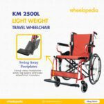 KM-2500L Aluminium Foldable Self Propelled Travel Wheelchair