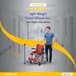 KM-2500L Aluminium Foldable Self Propelled Travel Wheelchair