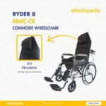 Ryder 8 Steel Hydraulic Recline Foldable Commode Wheelchair