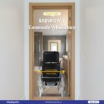 Rainbow 8 Steel Chrome Recline Detachable Commode Wheelchair