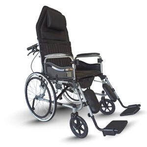 Ryder 8 Steel Hydraulic Recline Foldable Commode Wheelchair