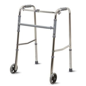 WK 51 AL-Silver Aluminium Height Adjustable Walker with Wheel