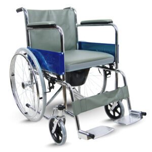 Rainbow 7 NXT Steel Chrome Round Bucket Foldable Commode Wheelchair