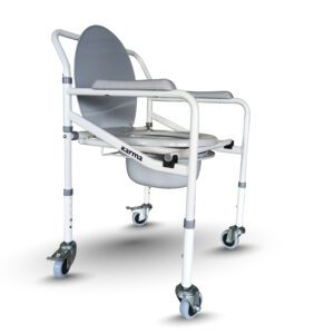 Aqua 5 White Ash Commode Chair with Bucket for Elderly & Patient Care