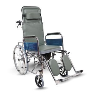 Rainbow 8 NXT Steel Chrome Recline Detachable Commode Wheelchair