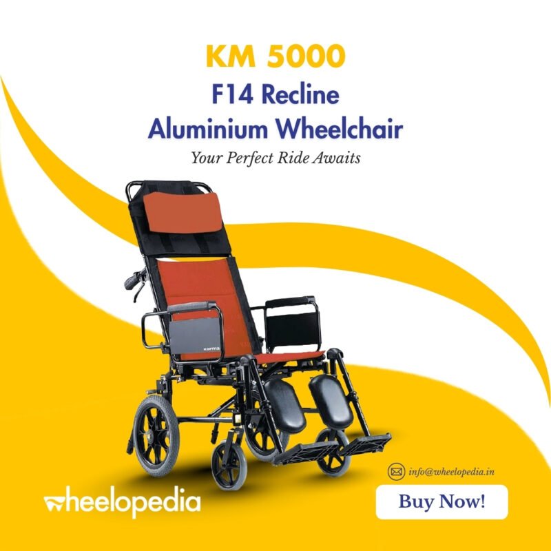 KM 5000 F14 Aluminium Recline With Headrest Manual Wheelchair