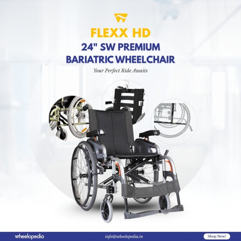 Flexx HD 24"SW Aluminium Detachable Bariatric Manual Wheelchair