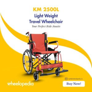 KM-2500L Aluminium Foldable Self Propelled Travel Wheelchair