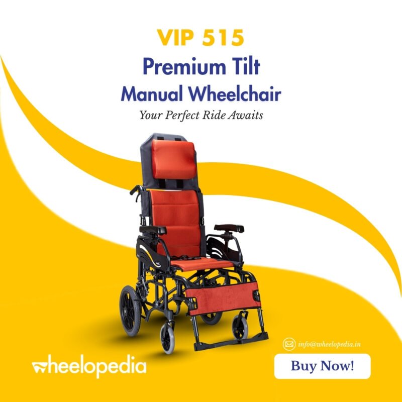 VIP 515 Aluminium Tilt Headrest Premium Manual Wheelchair