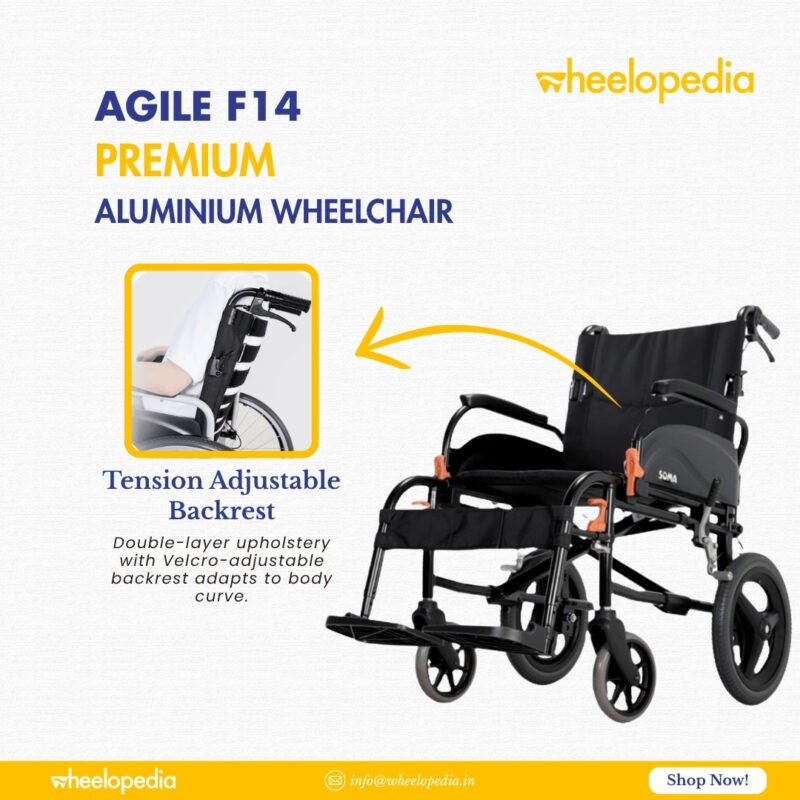Agile F14 Aluminium Detachable Backrest Fold Light Wheelchair