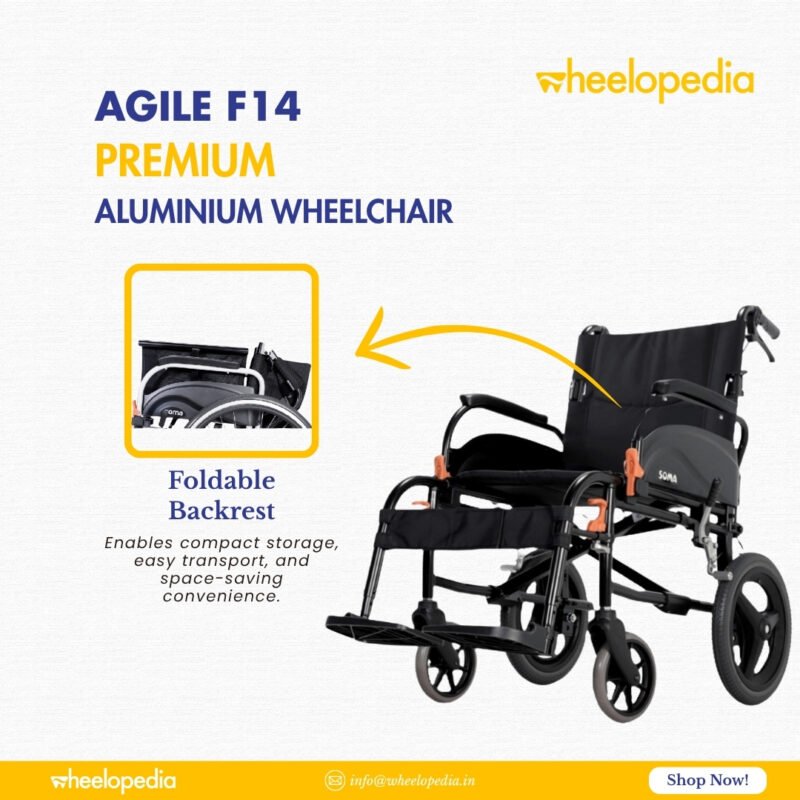 Agile F14 Aluminium Detachable Backrest Fold Light Wheelchair