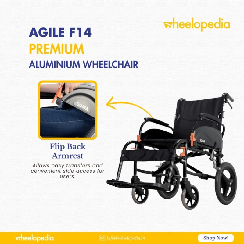 Agile F14 Aluminium Detachable Backrest Fold Light Wheelchair