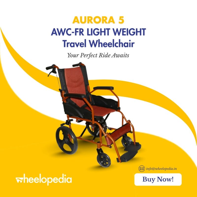Aurora 5 Light Weight Aluminium Foldable Travel Wheelchair