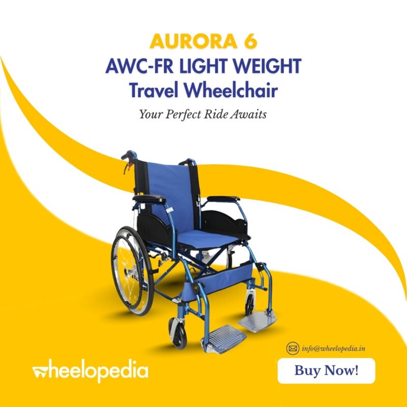 Aurora 6 Light Weight Aluminium Foldable Travel Wheelchair