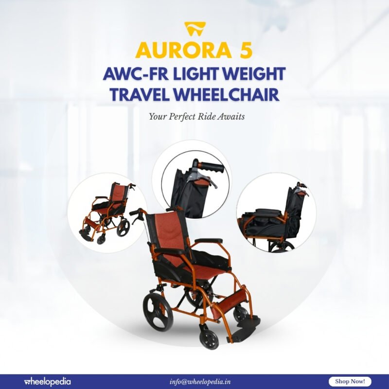 Aurora 5 Light Weight Aluminium Foldable Travel Wheelchair