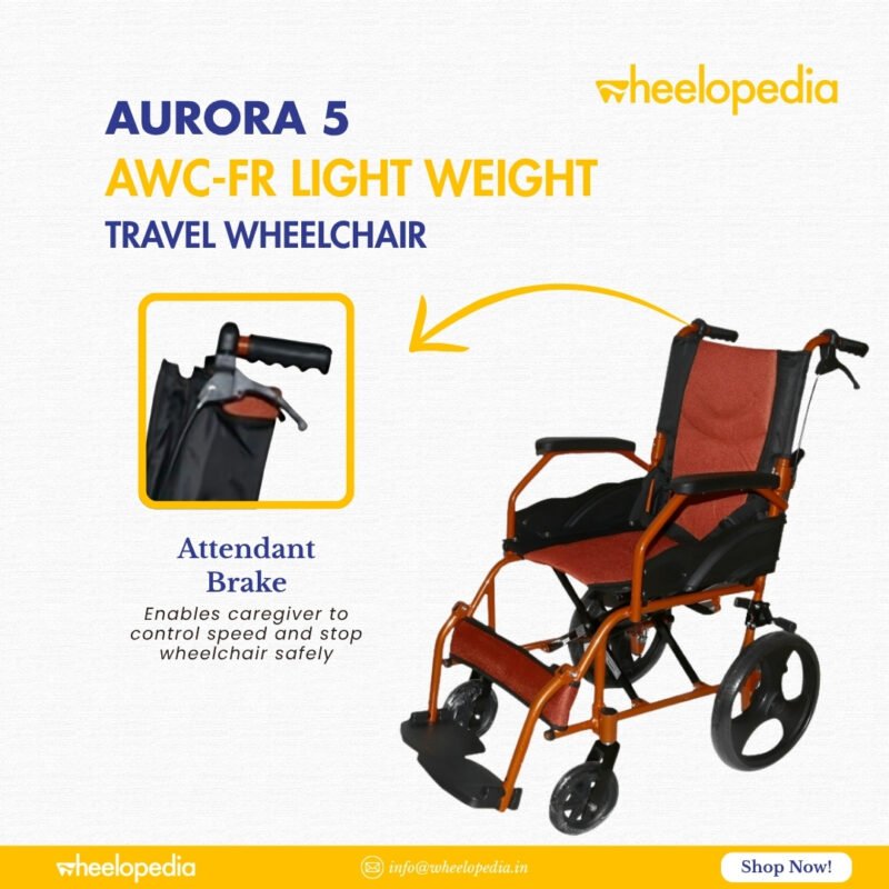 Aurora 5 Light Weight Aluminium Foldable Travel Wheelchair