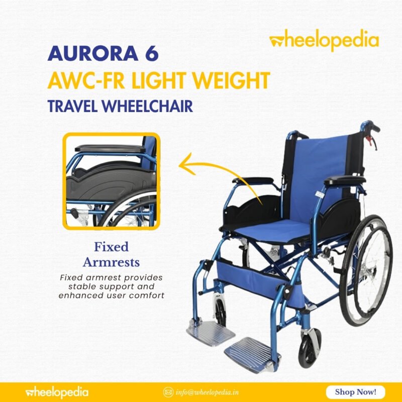 Aurora 6 Light Weight Aluminium Foldable Travel Wheelchair