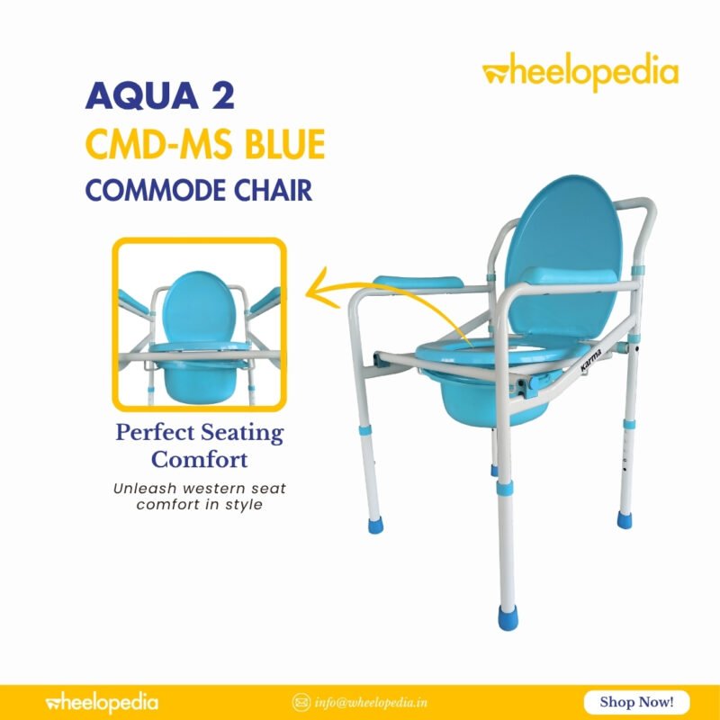 Auqa 2 Steel Foldable Injection Moulded Commode Chair