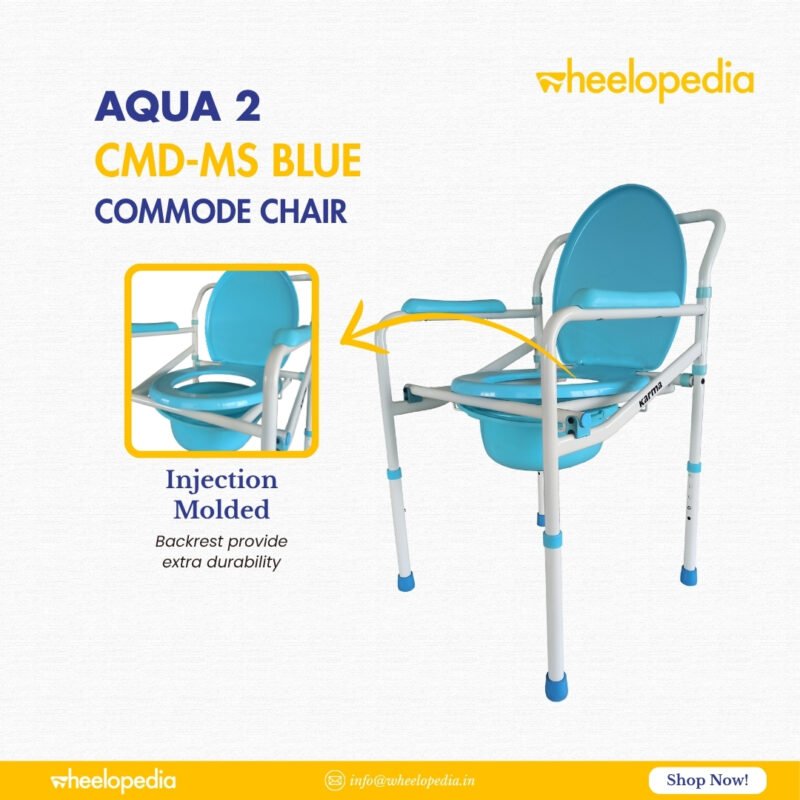Auqa 2 Steel Foldable Injection Moulded Commode Chair