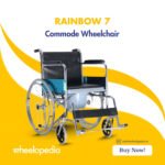 Rainbow 7 Steel Chrome Round Bucket Foldable Commode Wheelchair