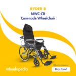 Ryder 8 Steel Hydraulic Recline Foldable Commode Wheelchair