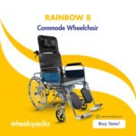 Rainbow 8 Steel Chrome Recline Detachable Commode Wheelchair