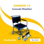 Rainbow 13 Steel Four Wheel PVC Upholstery Commode Chair