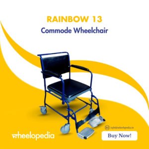 Rainbow 13 Steel Four Wheel PVC Upholstery Commode Chair