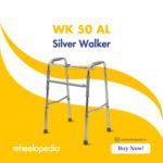 WK 50 AL-Silver Aluminium Height‑Adjustable Walker for Elder Use
