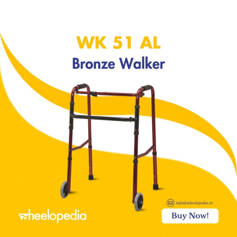 WK 51 AL-Bronze Aluminium Height Adjustable Walker with Wheel