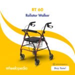 RT 60 Aluminium Height Adjusted Storage Space Four Wheel Rollator