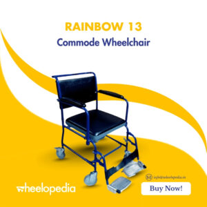 Compact Wheeled Commode Chair with Detachable Armrests – Fits Indian & Western Toilets