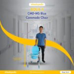 Auqa 5 Steel Foldable Injection Moulded With Wheel Commode Chair