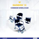 Rainbow 13 Steel Four Wheel PVC Upholstery Commode Chair