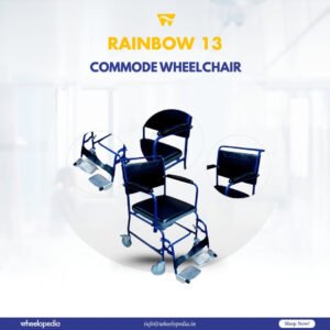 Rainbow 13 Steel Four Wheel PVC Upholstery Commode Chair