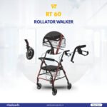RT 60 Aluminium Height Adjusted Storage Space Four Wheel Rollator