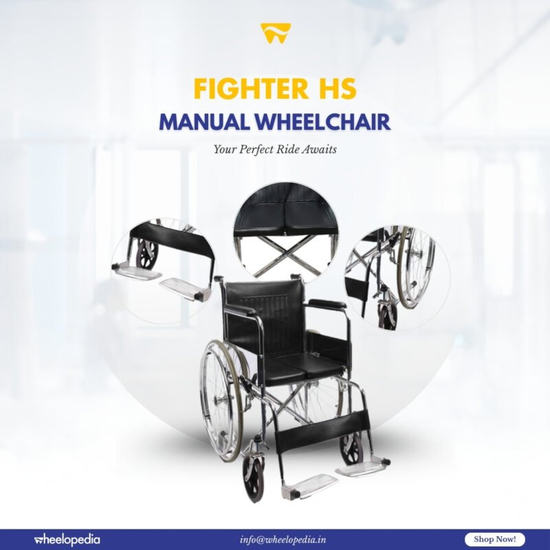 Fighter C HS Steel Chrome Plated Solid Seat Manual Wheelchair