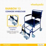 Rainbow 13 Steel Four Wheel PVC Upholstery Commode Chair