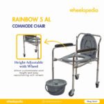 Rainbow 5 AL Height Adjustable Aluminium Foldable Commode Chair