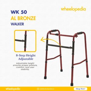 WK 50 AL Bronze Aluminium Height‑Adjustable Walker for Elder Use