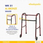 WK 51 AL-Bronze Aluminium Height Adjustable Walker with Wheel