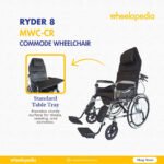 Ryder 8 Steel Hydraulic Recline Foldable Commode Wheelchair Ryder 8 Steel Hydraulic Recline Foldable Commode Wheelchair