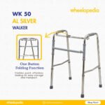 WK 50 AL-Silver Aluminium Height‑Adjustable Walker for Elder Use