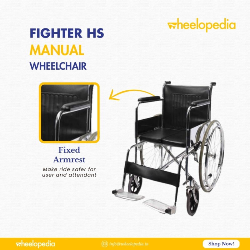 Fighter C HS Steel Chrome Plated Solid Seat Manual Wheelchair