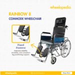 Rainbow 8 Steel Chrome Recline Detachable Commode Wheelchair Rainbow 8 Steel Chrome Recline Detachable Commode Wheelchair