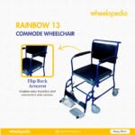 Rainbow 13 Steel Four Wheel PVC Upholstery Commode Chair