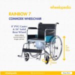 Rainbow 7 Steel Chrome Round Bucket Foldable Commode Wheelchair Rainbow 7 Steel Chrome Round Bucket Foldable Commode Wheelchair