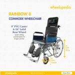 Rainbow 8 Steel Chrome Recline Detachable Commode Wheelchair Rainbow 8 Steel Chrome Recline Detachable Commode Wheelchair