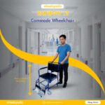 Rainbow 13 Steel Four Wheel PVC Upholstery Commode Chair